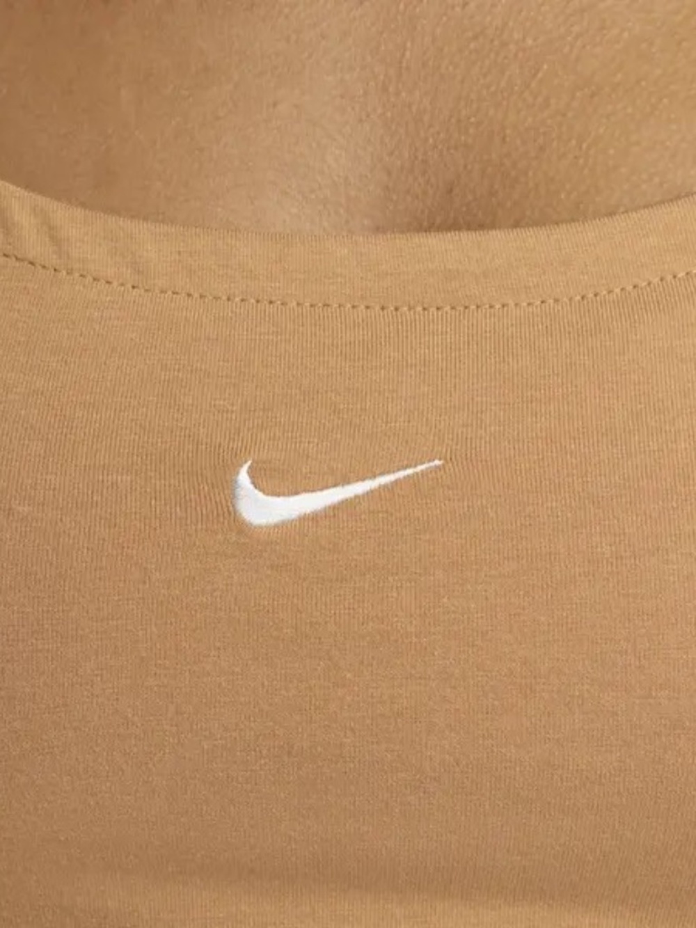 NWT Nike Sportswear Chill Knit Ruched Short Sleeve Top Large Yellow Ochre - Picture 3 of 8